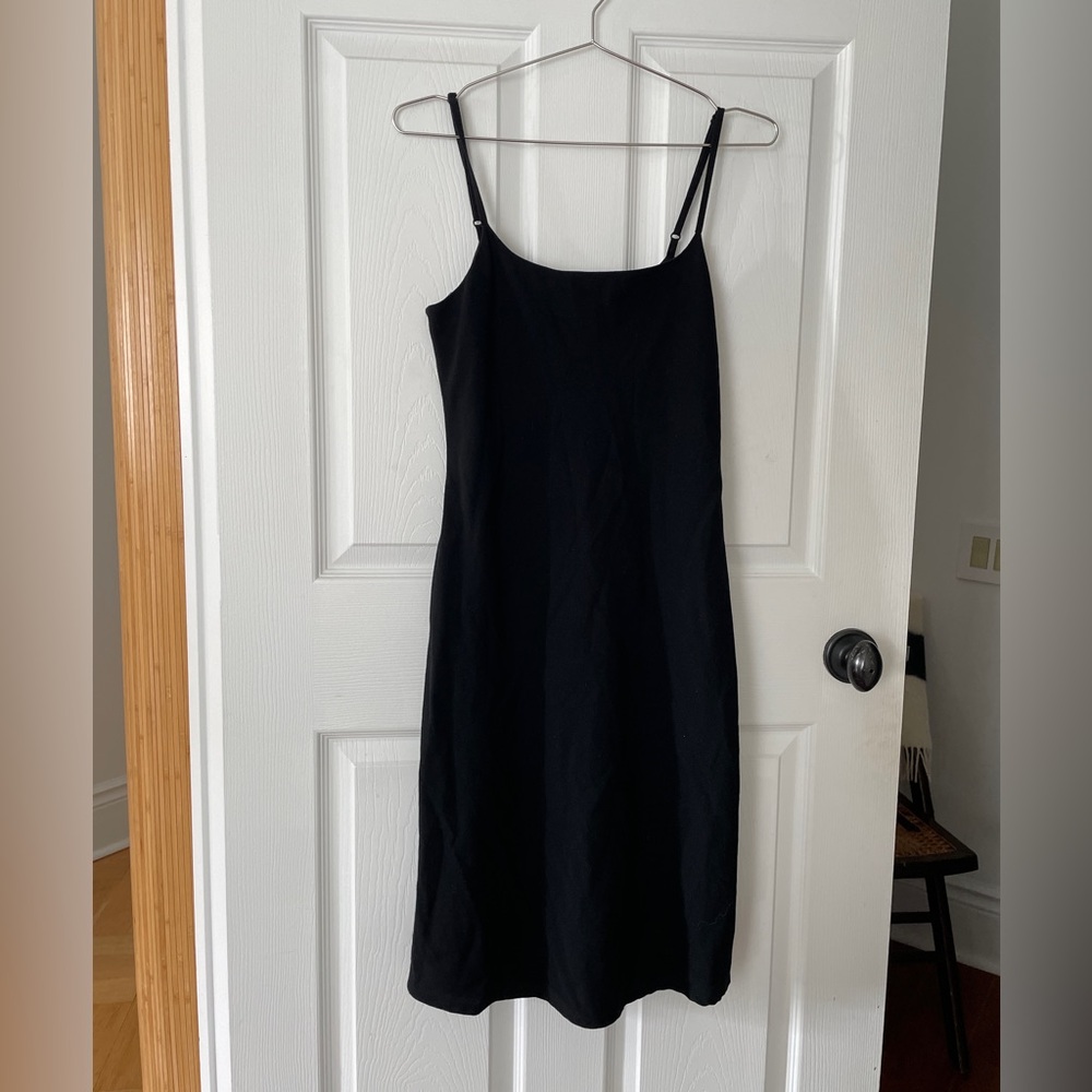 90s Black Esprit Slip Dress